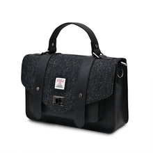 Load image into Gallery viewer, Islander UK Black Herringbone Large Satchel
