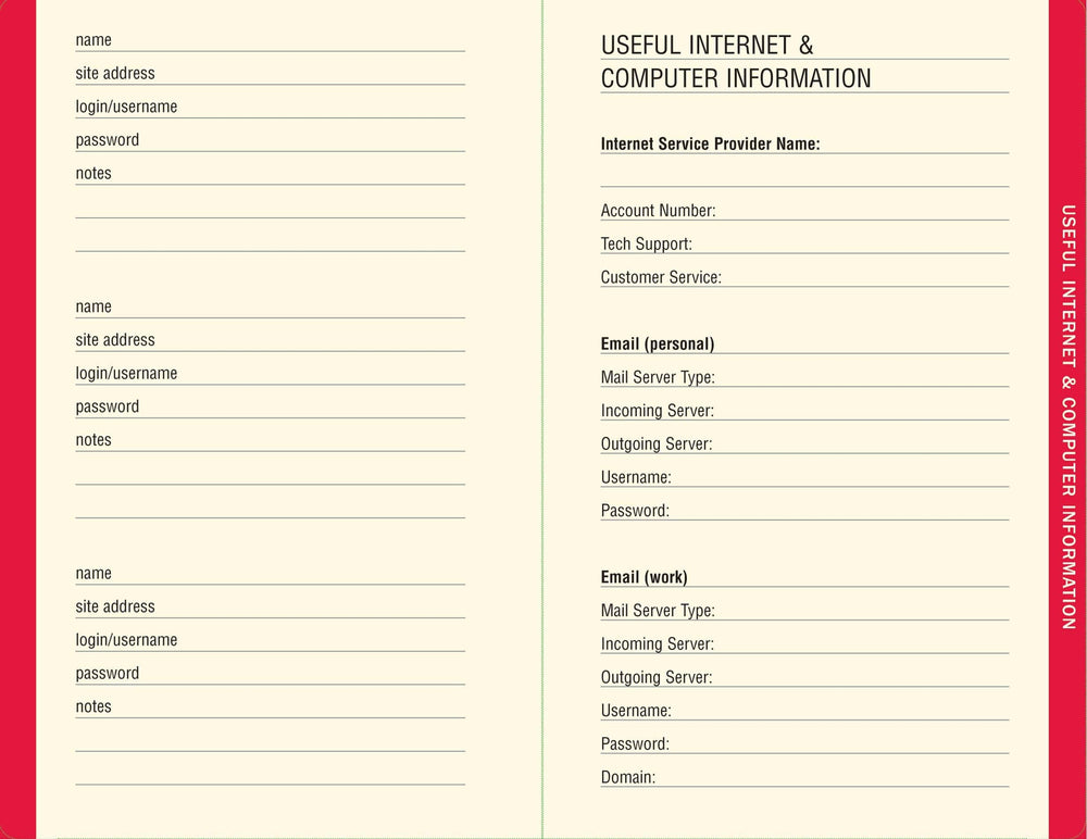 Peter Pauper Press Black Internet Address & Password Organizer