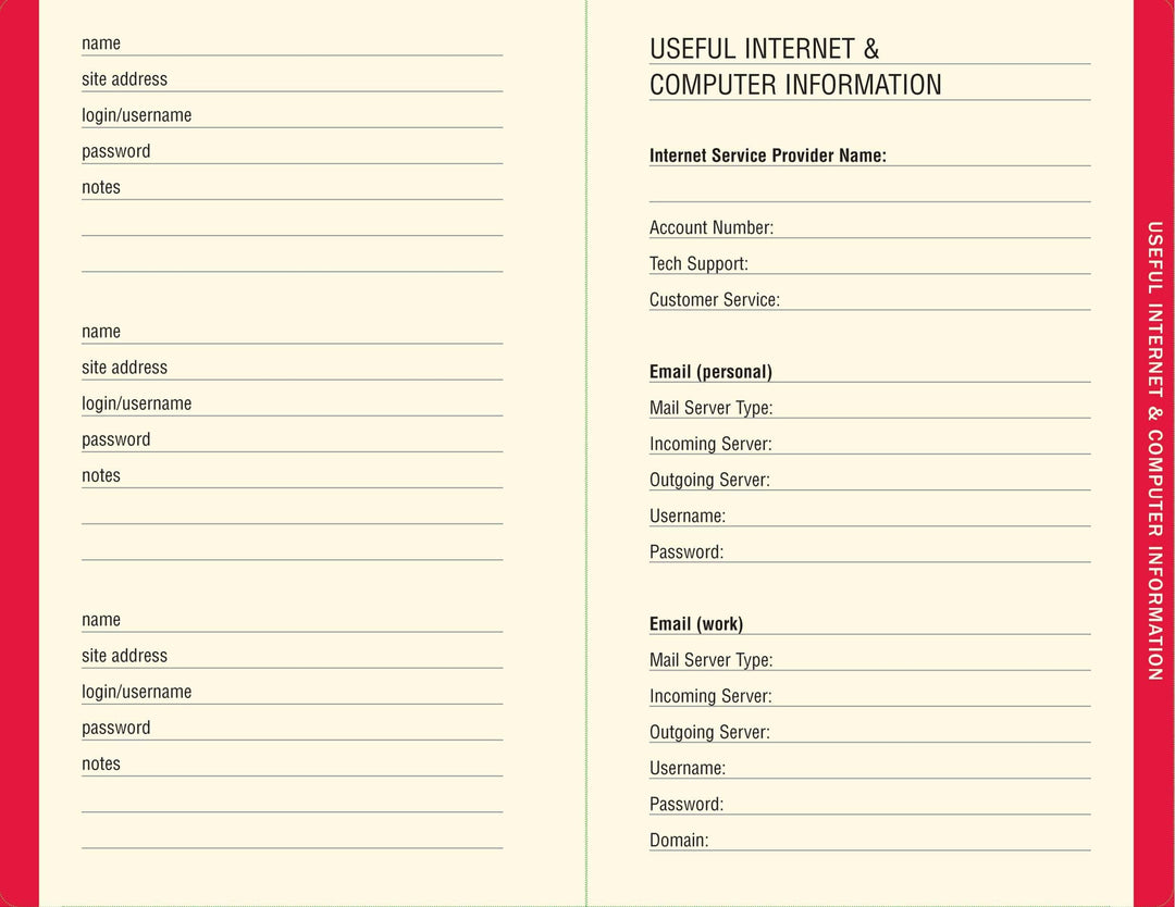 Peter Pauper Press Black Internet Address &amp; Password Organizer