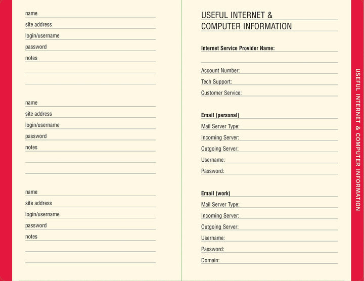 Peter Pauper Press Black Internet Address &amp; Password Organizer