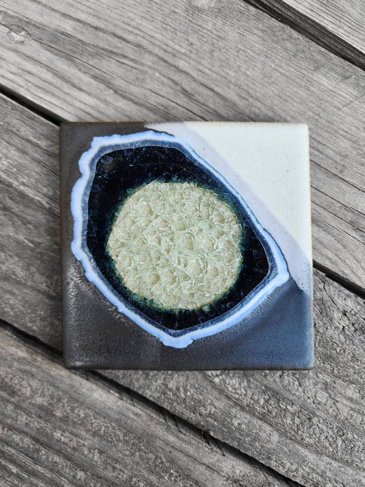 Dock 6 Pottery Ceramics Black/White Ceramic Coaster | Dock 6 Pottery