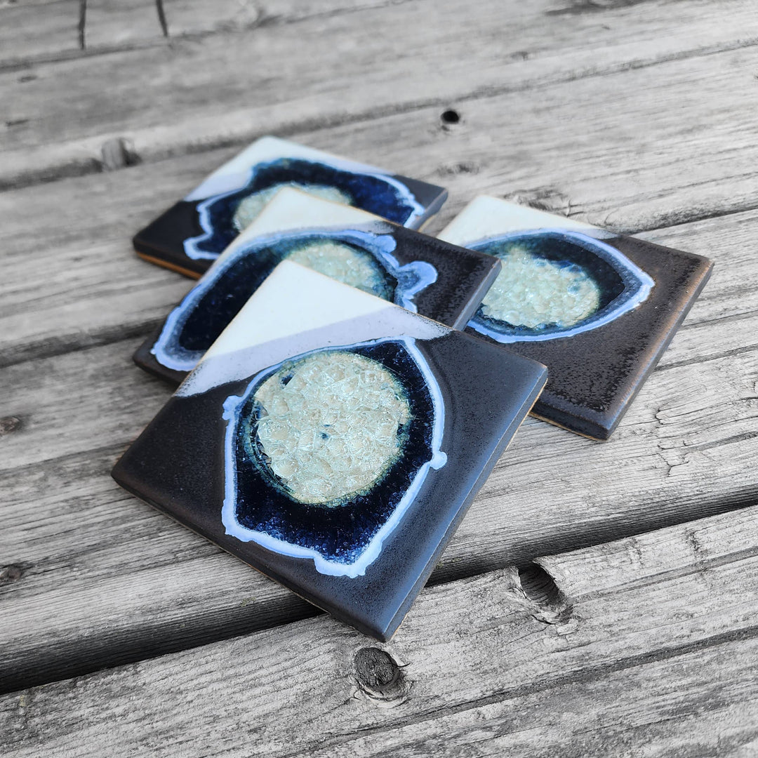 Dock 6 Pottery Ceramics Black/White Ceramic Coaster | Dock 6 Pottery