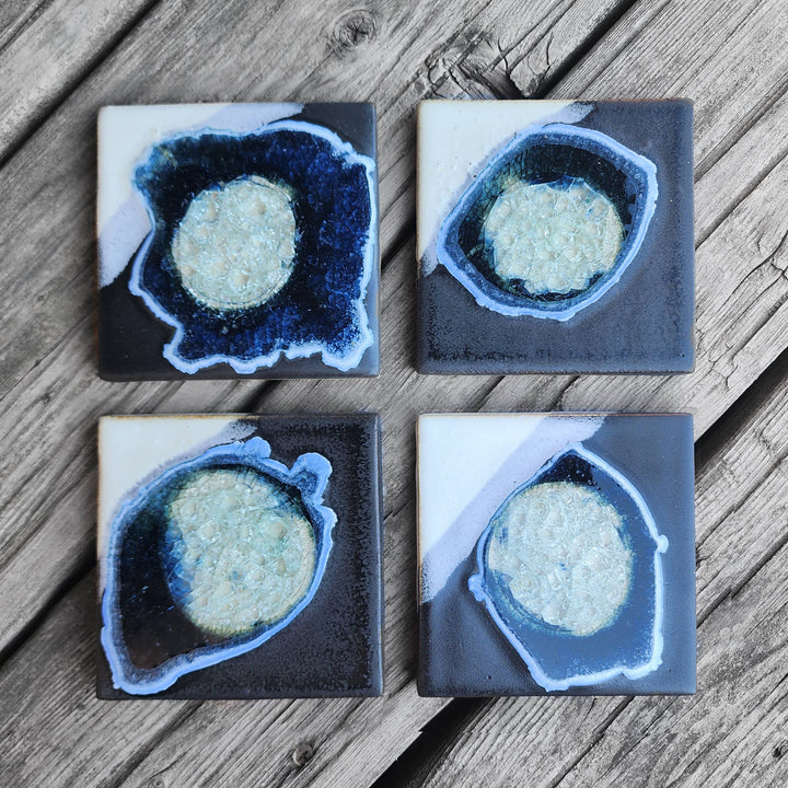 Dock 6 Pottery Ceramics Black/White Ceramic Coaster | Dock 6 Pottery