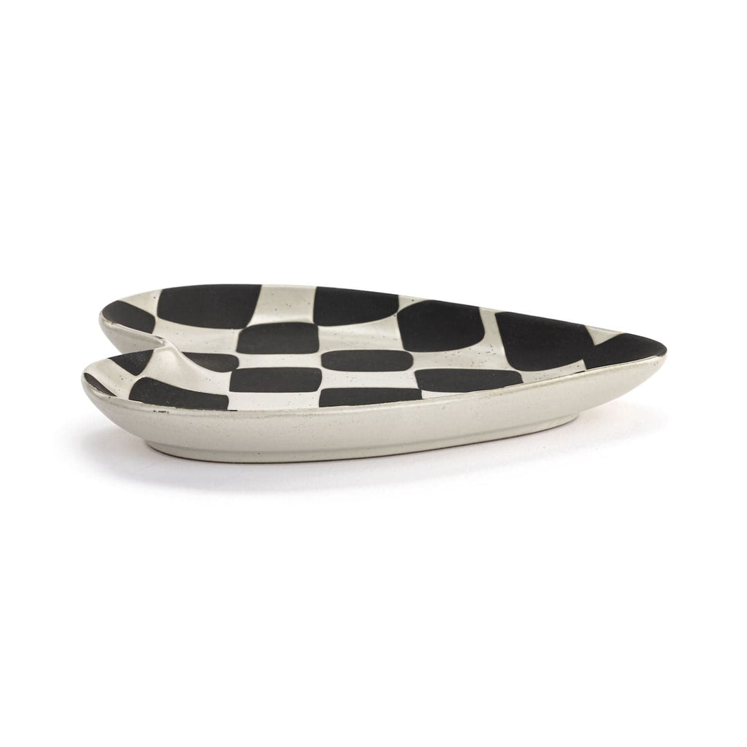 Demdaco Home Decor - Home Accent Black &amp; White Checker Heart Spoon Rest