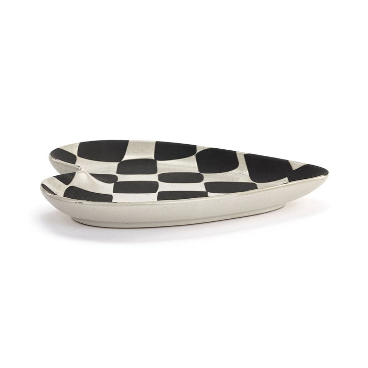 Demdaco Home Decor - Home Accent Black &amp; White Checker Heart Spoon Rest