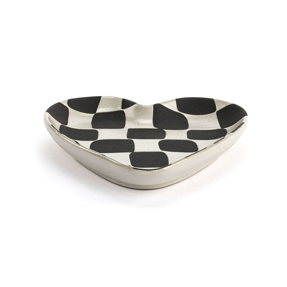 Demdaco Home Decor - Home Accent Black & White Checker Heart Spoon Rest