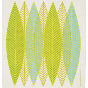 Cose Nuove Kitchen and Bar Blade Leaves Green Swedish Dishcloth
