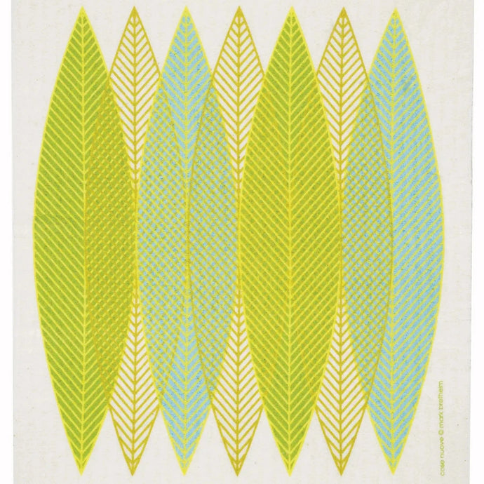 Cose Nuove Kitchen and Bar Blade Leaves Green Swedish Dishcloth