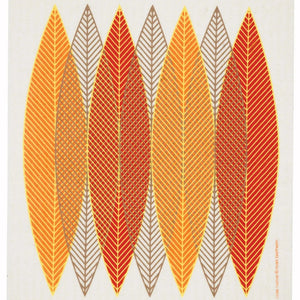 Cose Nuove Kitchen and Bar Blade Leaves Orange Swedish Dishcloth