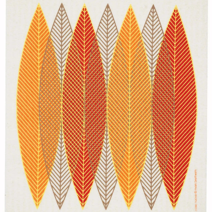 Cose Nuove Kitchen and Bar Blade Leaves Orange Swedish Dishcloth