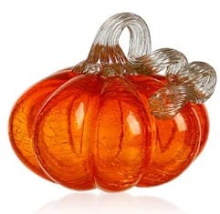 Diamond Star Home Decor - Holiday - Other Blown Glass Pumpkin Clear Orange