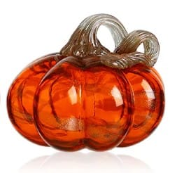 Diamond Star Home Decor - Holiday - Other Blown Glass Pumpkin Mottled Orange