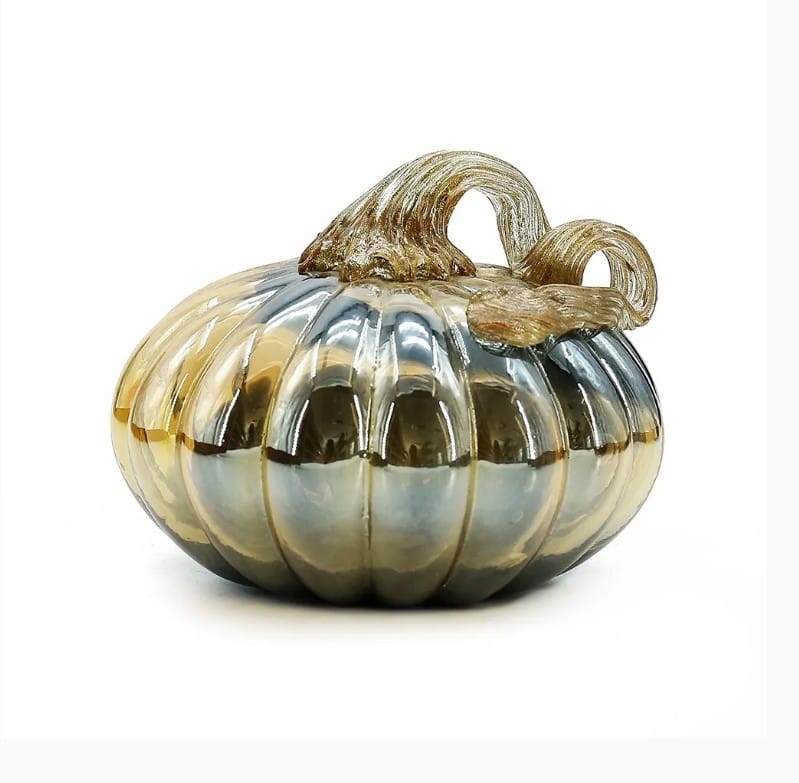 Diamond Star Home Decor - Holiday - Other Blown Luster Glass Pumpkin