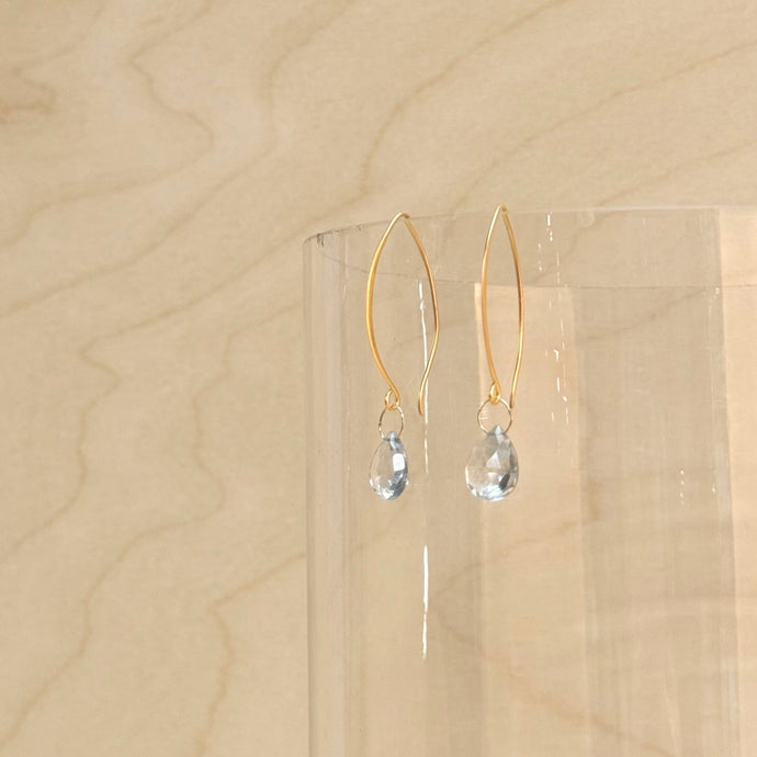 Original Hardware Proudly Handmade in Colorado, USA Blue Quartz Long Drop Earrings