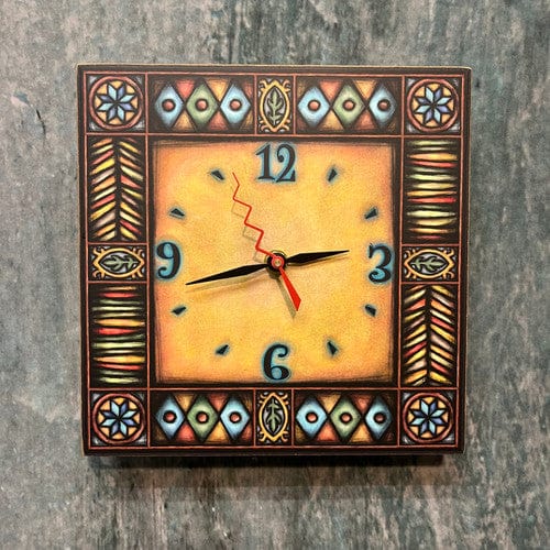 Spooner Creek Home Decor - Indoor - Clocks Brown Motif Square Clock