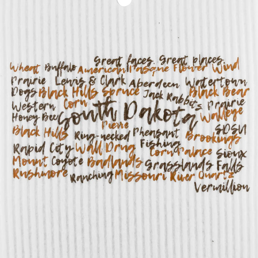Talla Imports Other - Local Pride Brown & Orange South Dakota Words Swedish Wash Towel