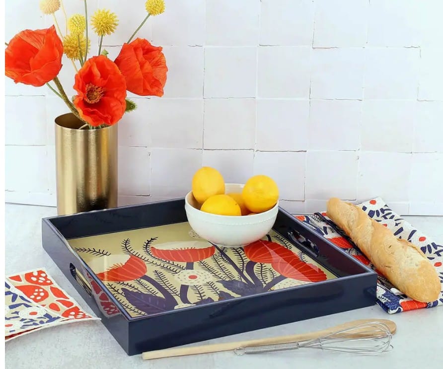 Rock Flower Paper Home Decor - Linens Buttercup Square Serving Tray