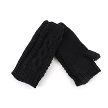 Load image into Gallery viewer, Pretty Persuasions Black Cable Knit Gloves
