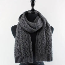 Load image into Gallery viewer, Pretty Persuasions Charcoal Cable Knit Scarves
