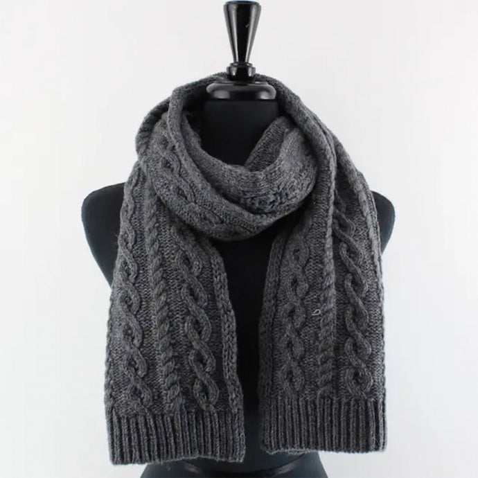 Pretty Persuasions Charcoal Cable Knit Scarves