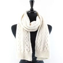 Load image into Gallery viewer, Pretty Persuasions Ivory Cable Knit Scarves
