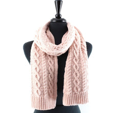 Load image into Gallery viewer, Pretty Persuasions Pink Cable Knit Scarves
