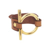 CXC Gold Camel Leather Circle Bar Bracelet