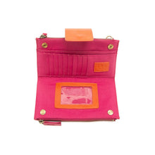 Load image into Gallery viewer, Joy Susan RTW - Accessories Camryn Colorblock Wallet Crossbody Fushia/Orange
