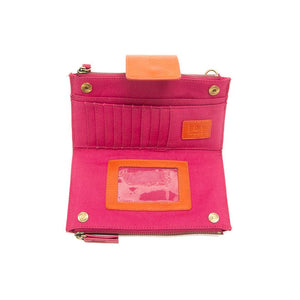 Joy Susan RTW - Accessories Camryn Colorblock Wallet Crossbody Fushia/Orange