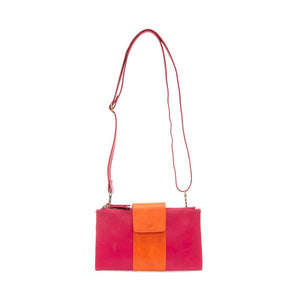 Joy Susan RTW - Accessories Camryn Colorblock Wallet Crossbody Fushia/Orange