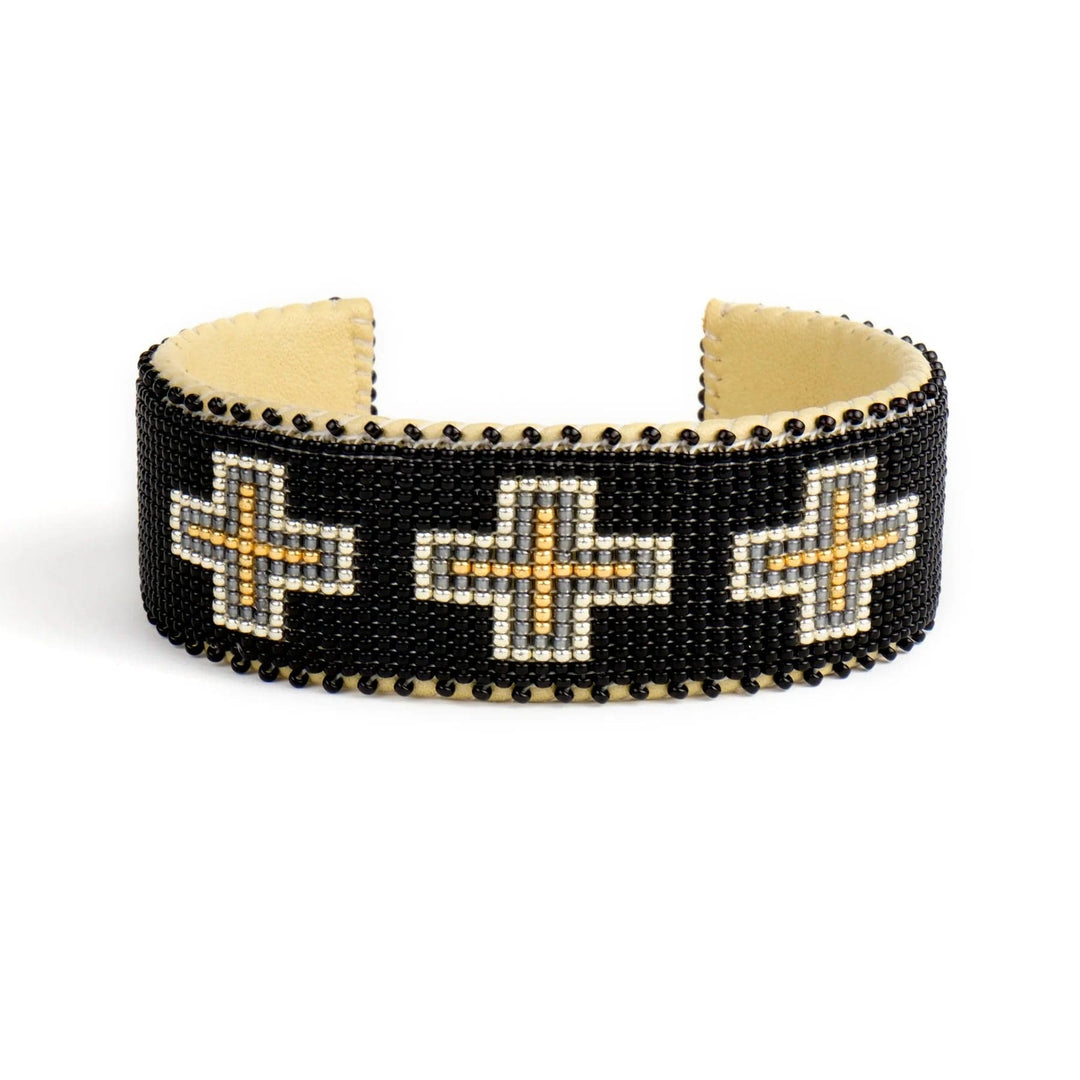Etkie Jewelry Cara Beaded Glass Cuff -Large