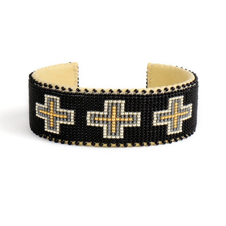 Etkie Jewelry Cara Beaded Glass Cuff -Large