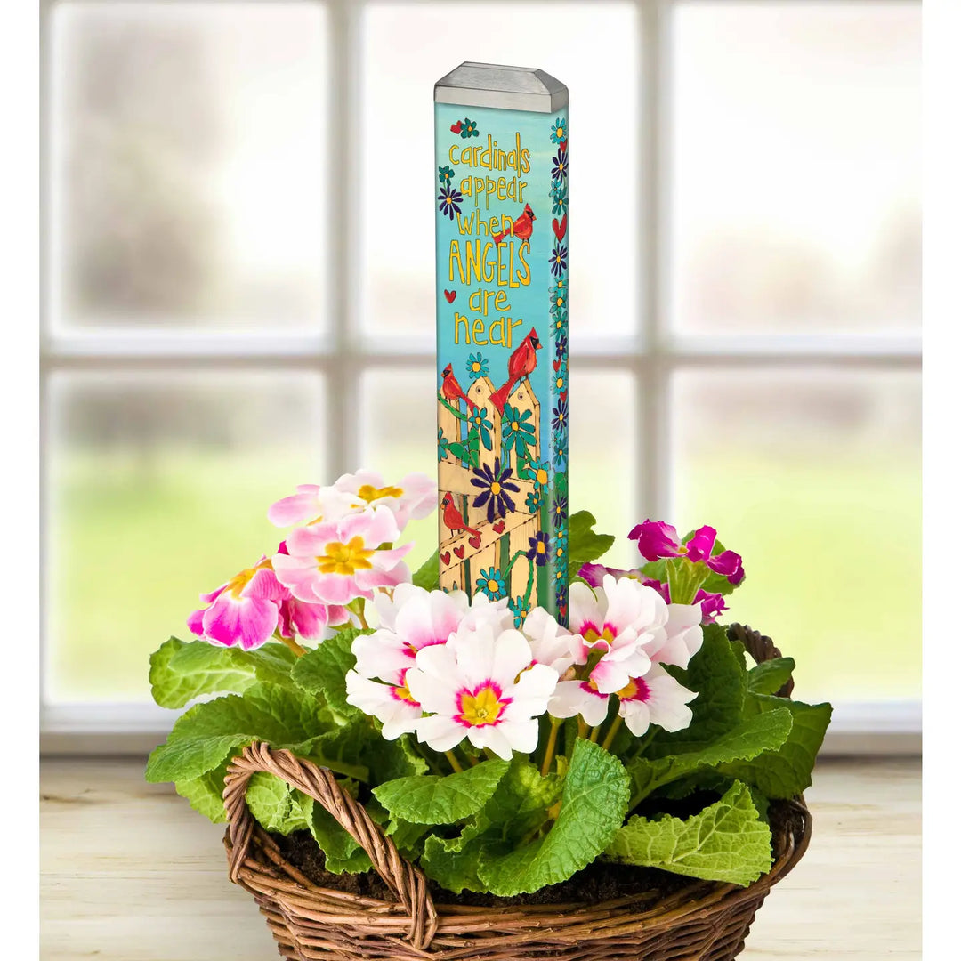 Demdaco Home Decor - Garden - Outdoor Cardinals Appear 13" Mini Art Pole