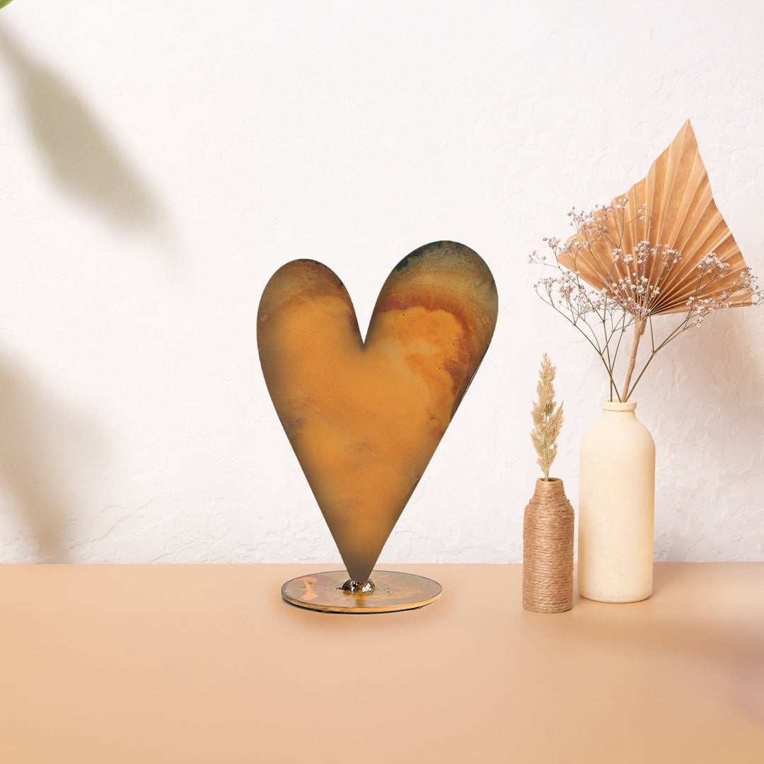Prairie Dance Proudly Handmade in South Dakota, USA Caring Heart, Metal Romantic Tabletop Heart
