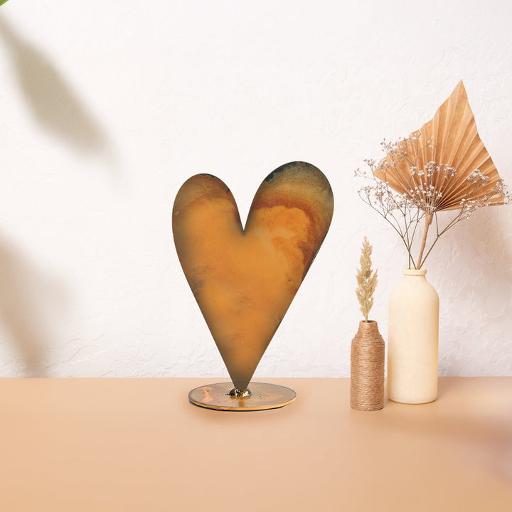 Prairie Dance Proudly Handmade in South Dakota, USA Caring Heart, Metal Romantic Tabletop Heart