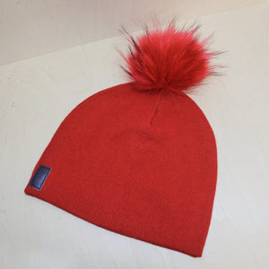 Solo Perche Handbags Made in Italy Red Cashmere Beanie