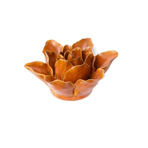 Chive Home Decor - Home Accent Ceramic Flower Burnt Orange Stargazer Lily