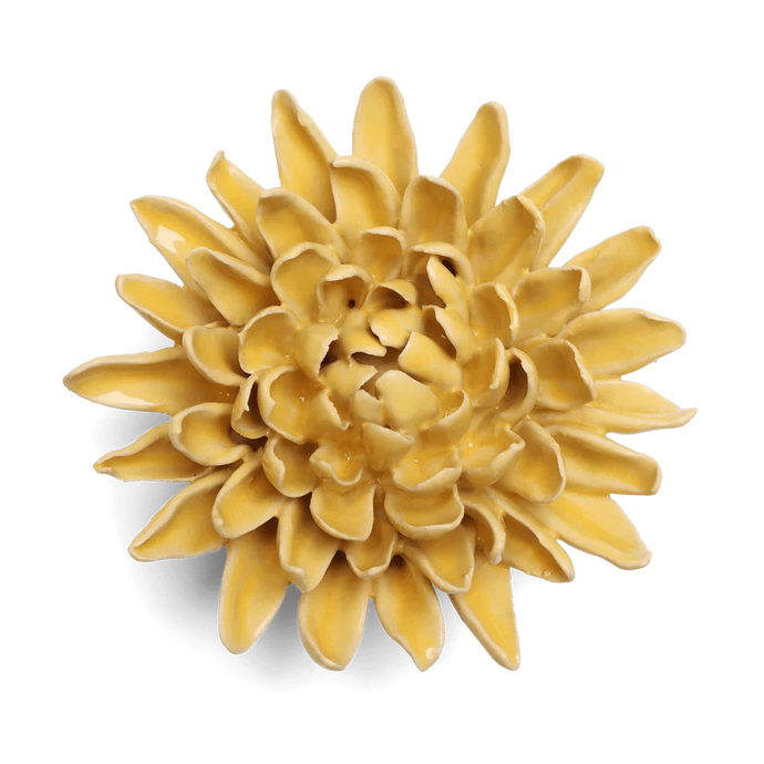 Chive Home Decor - Home Accent Ceramic Flower Buttercup Yellow Chrysanthemum