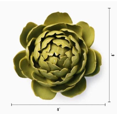 Chive Home Decor - Home Accent Ceramic Flower Chartreuse Queen Protea