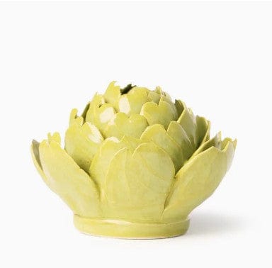 Chive Home Decor - Home Accent Ceramic Flower Chartreuse Queen Protea
