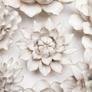 Chive Home Decor - Home Accent Ceramic Flower Ivory Monch Aster