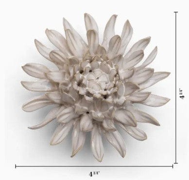 Chive Home Decor - Home Accent Ceramic Flower Ivory Spider Mum