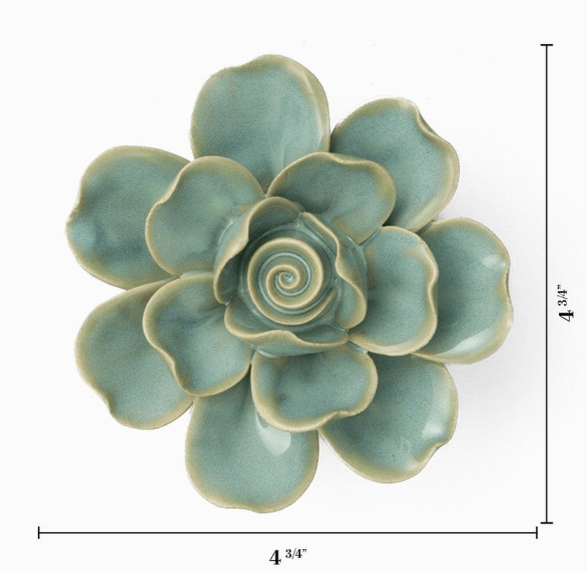 Chive Home Decor - Home Accent Ceramic Flower Milk Teal Tahitian Gardenia