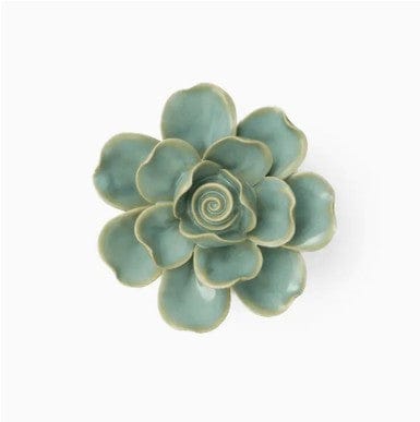 Chive Home Decor - Home Accent Ceramic Flower Milk Teal Tahitian Gardenia