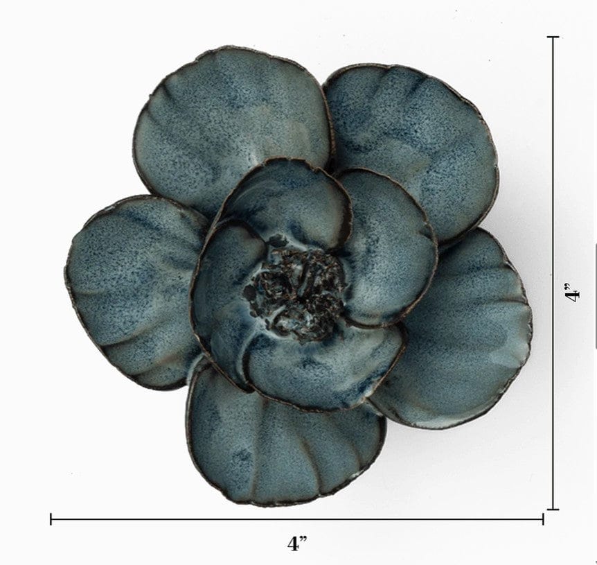 Chive Home Decor - Home Accent Ceramic Flower Navy Poppy