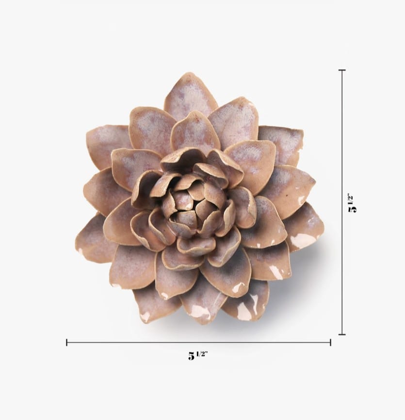 Chive Home Decor - Home Accent Ceramic Flower Pink Sand Starbrite Water Lily