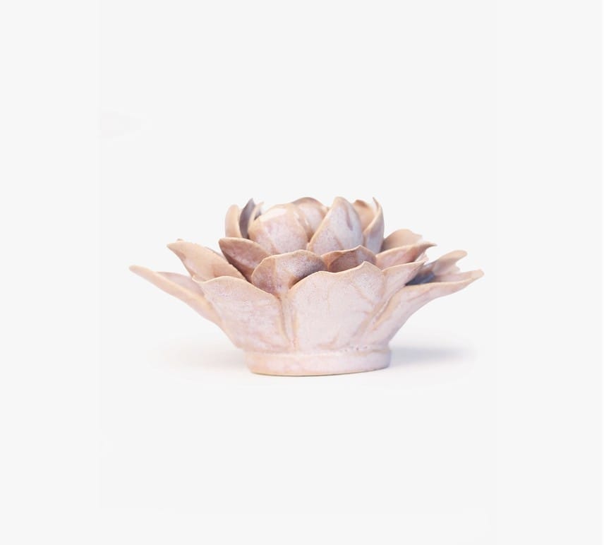 Chive Home Decor - Home Accent Ceramic Flower Pink Sand Starbrite Water Lily