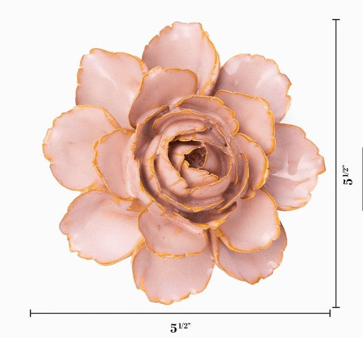 Chive Home Decor - Home Accent Ceramic Flower Rose Pink Camellia