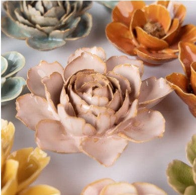Chive Home Decor - Home Accent Ceramic Flower Rose Pink Camellia