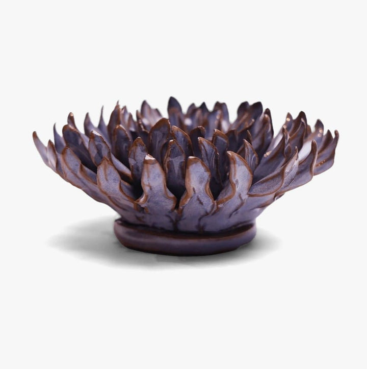 Chive Home Decor - Home Accent Ceramic Flower Violet Blue Fleur De Lis Mum
